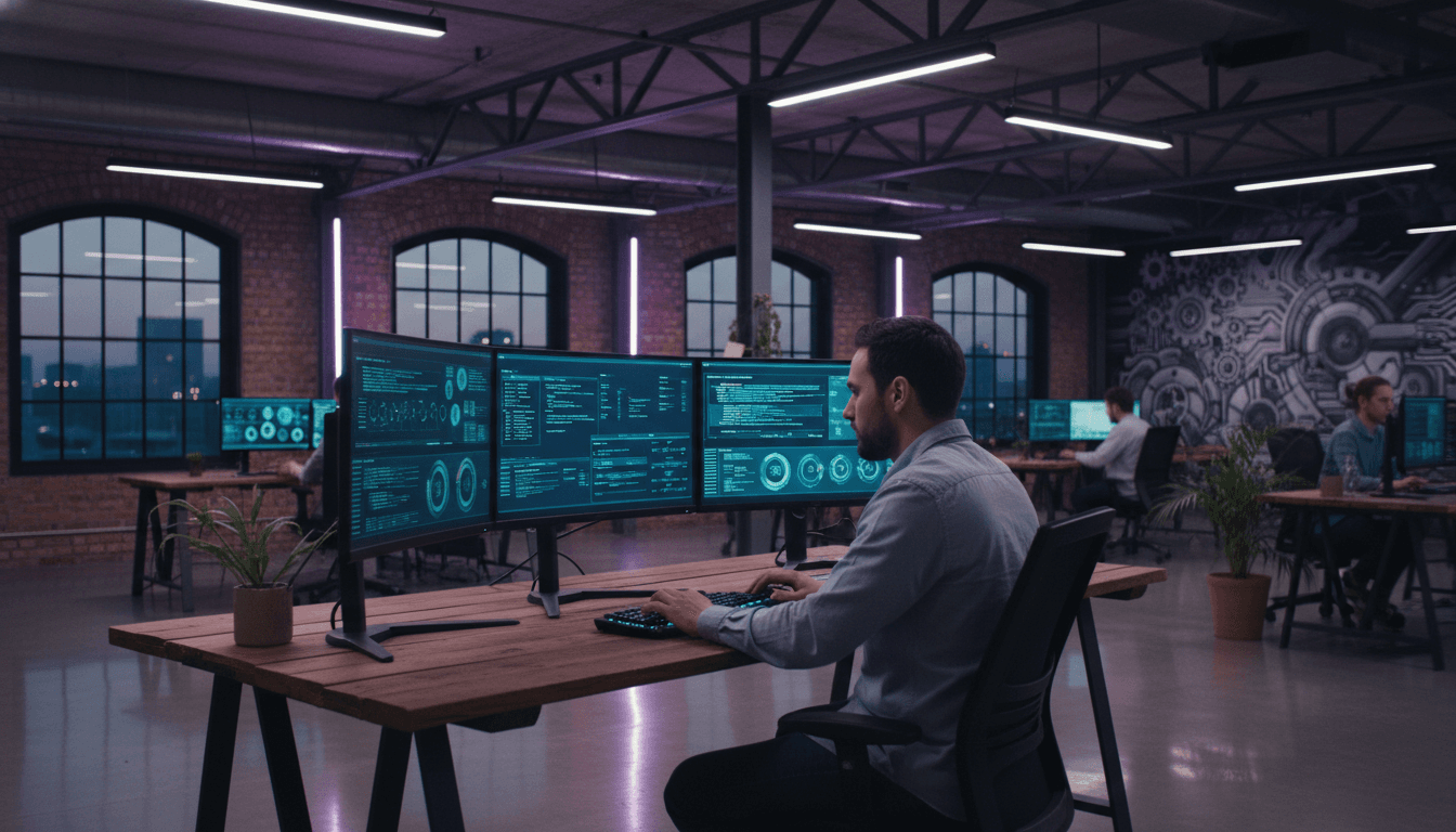 Tech entrepreneur workspace