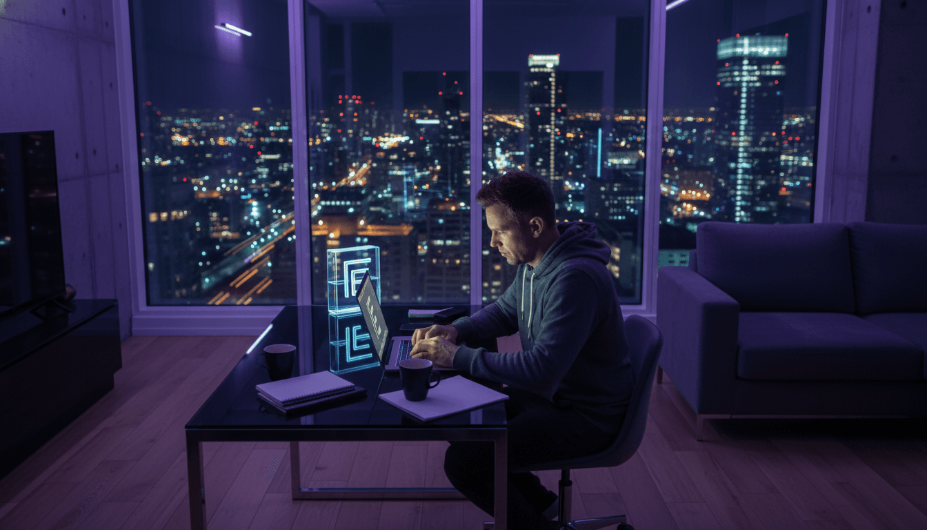 Founder working late